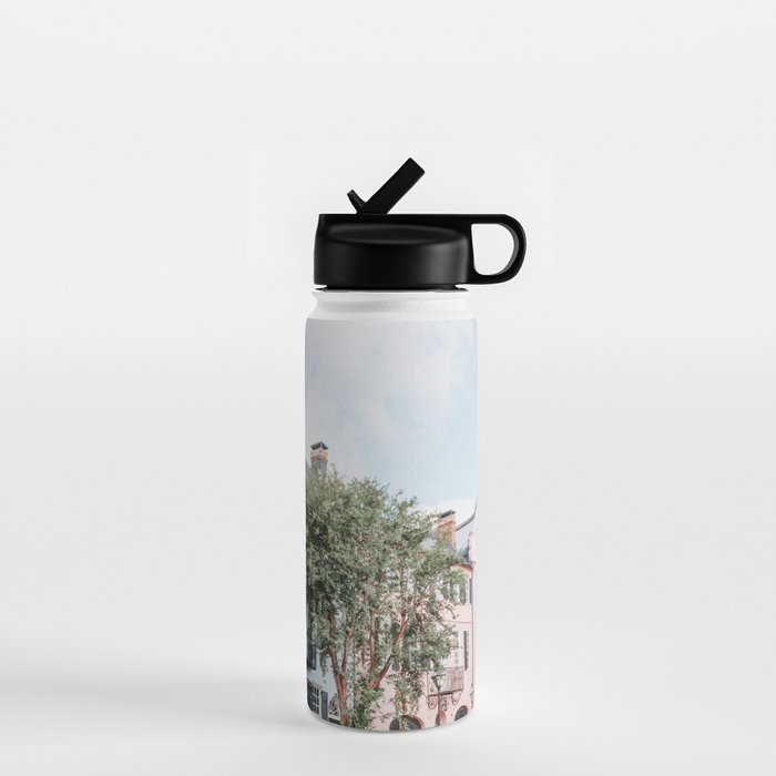Rainbow Row No. 1 Colorful Charleston Photography Water Bottle Gallery Image 1