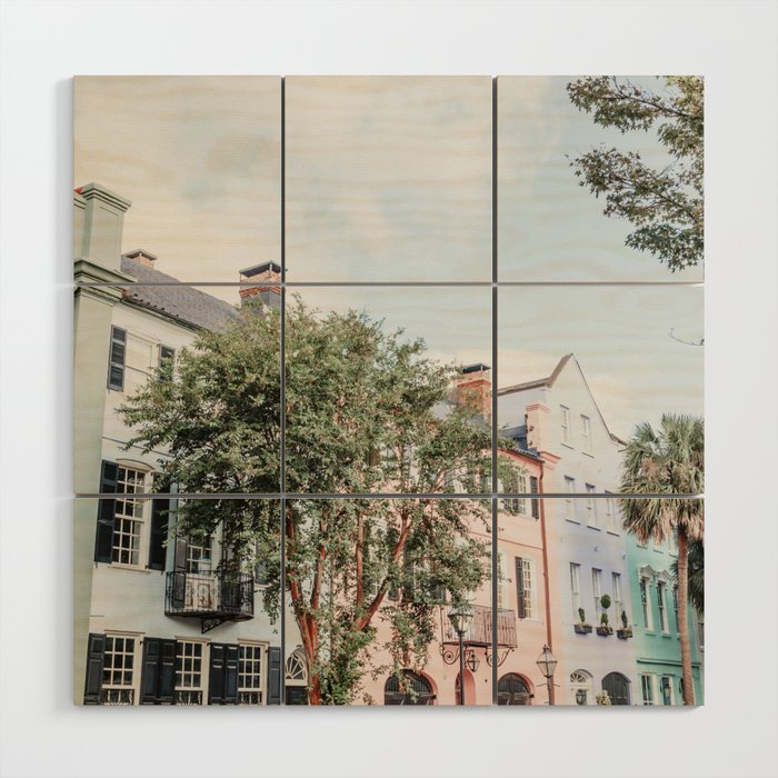 Rainbow Row No. 1 Colorful Charleston Photography Wood Wall Art Gallery Image 1