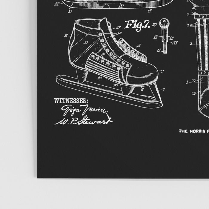 Ice Hockey Player Winter Sport Vintage Patent Print Poster Gallery Image 3