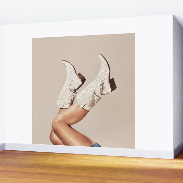 These Boots - Neutral Glitter II / Beige Wall Mural Gallery Image 2
