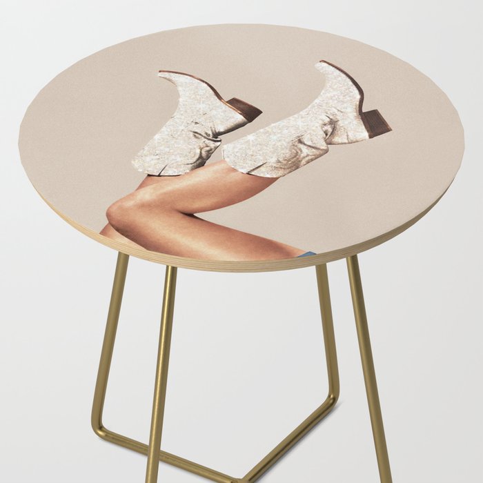 These Boots - Neutral Glitter II / Beige Side Table Gallery Image 2
