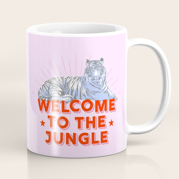 welcome to the jungle - retro tiger Coffee Mug Gallery Image 1