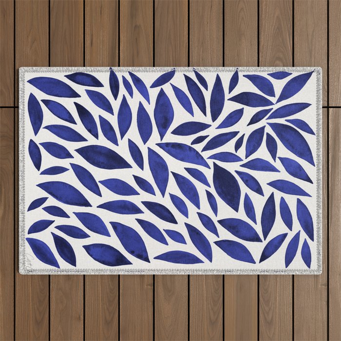 Diamond Leaves â Navy Outdoor Rug Gallery Image 1