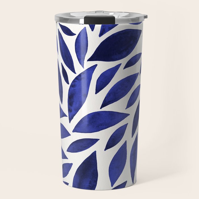 Diamond Leaves â Navy Travel Mug Gallery Image 1