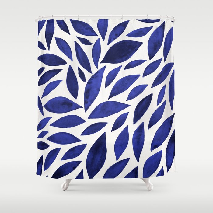 Diamond Leaves â Navy Shower Curtain Gallery Image 1