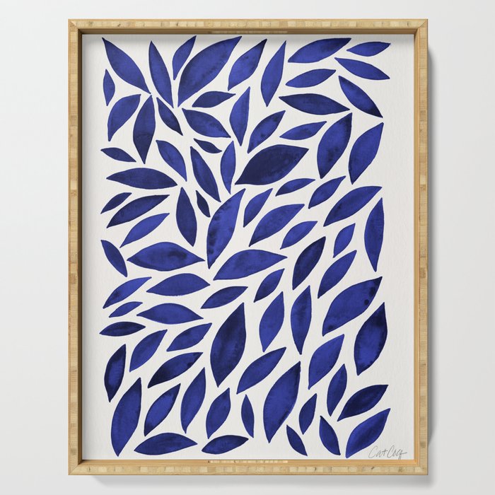 Diamond Leaves â Navy Serving Tray Gallery Image 1