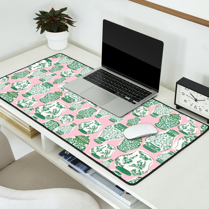 Chinoiserie Jars (Pink) Desk Mat Gallery Image 2