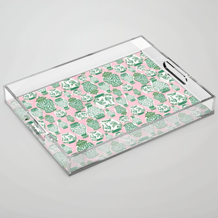 Chinoiserie Jars (Pink) Acrylic Tray Gallery Image 1