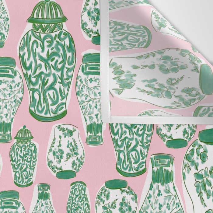 Chinoiserie Jars (Pink) Wall Tapestry Gallery Image 3
