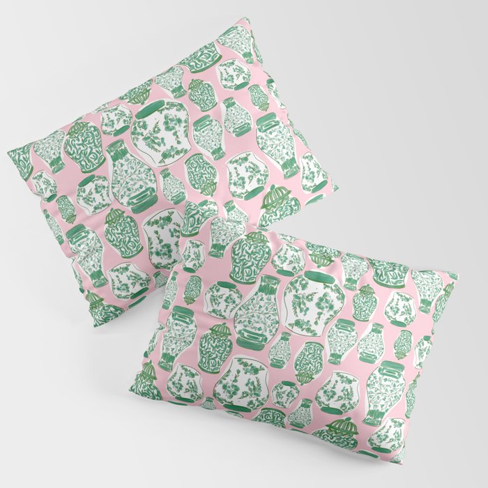 Chinoiserie Jars (Pink) Pillow Sham Gallery Image 3
