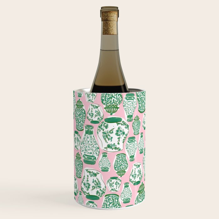 Chinoiserie Jars (Pink) Wine Chiller Gallery Image 1