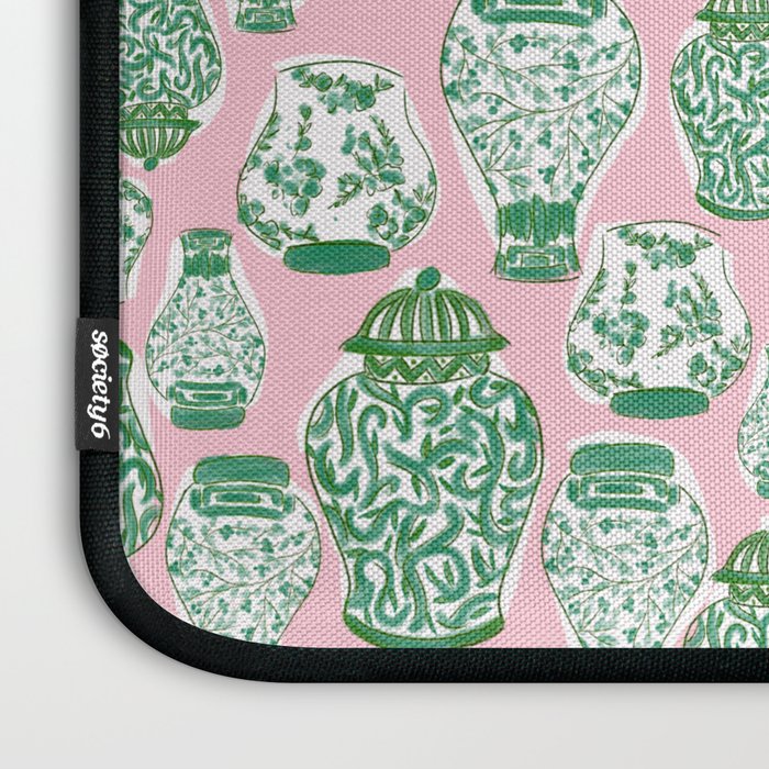 Chinoiserie Jars (Pink) Laptop Sleeve Gallery Image 3