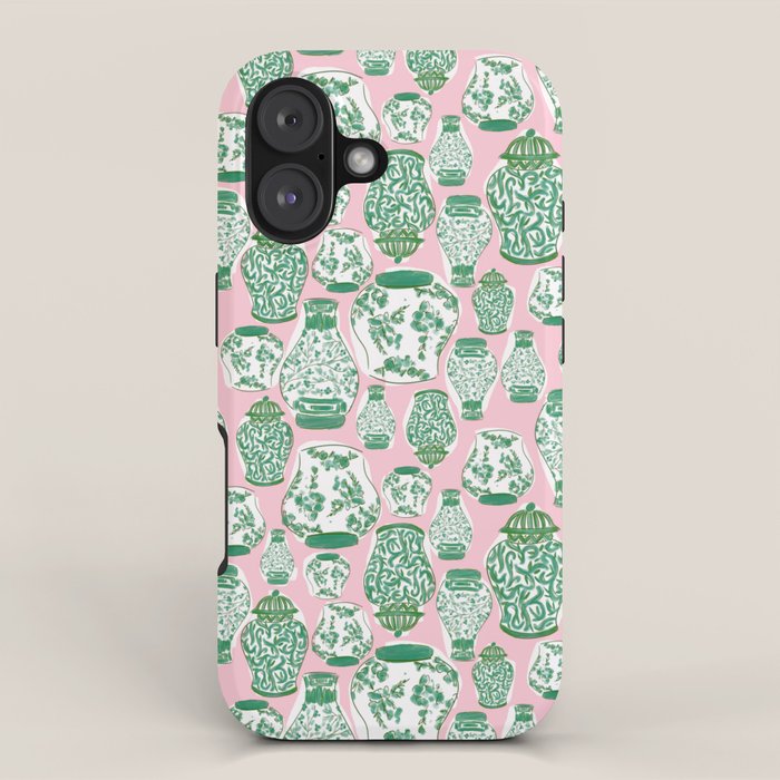 Chinoiserie Jars (Pink) iPhone Case Gallery Image 1