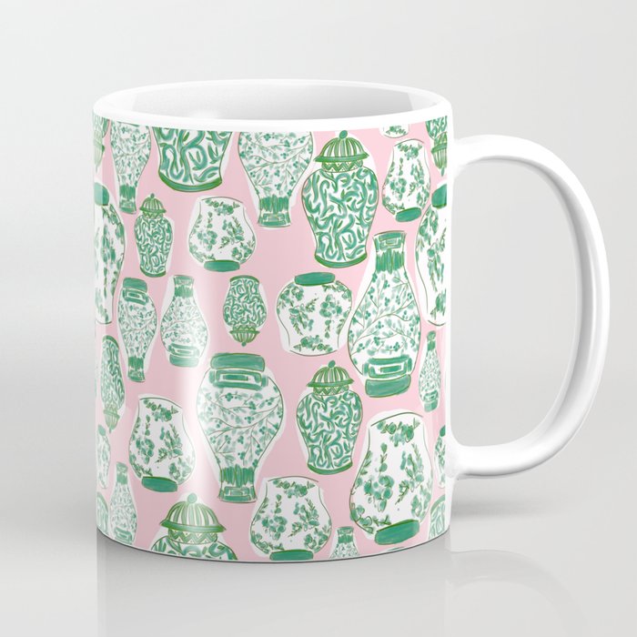 Chinoiserie Jars (Pink) Coffee Mug Gallery Image 1