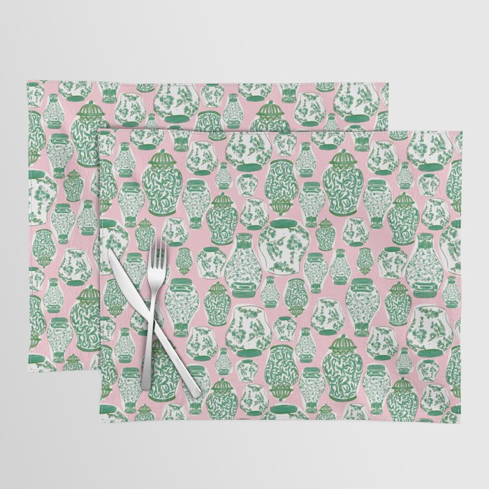 Chinoiserie Jars (Pink) Placemat Gallery Image 1