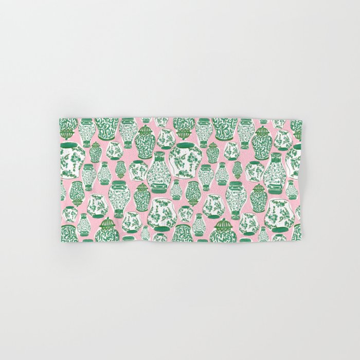 Chinoiserie Jars (Pink) Bath Towel Gallery Image 1
