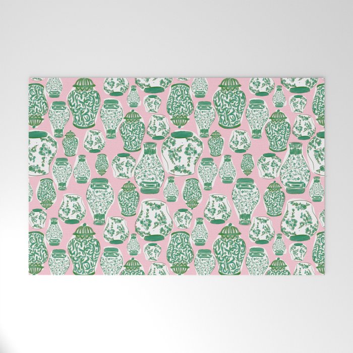 Chinoiserie Jars (Pink) Welcome Mat Gallery Image 1