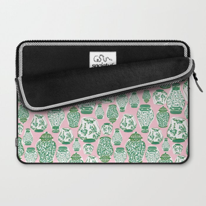 Chinoiserie Jars (Pink) Laptop Sleeve Gallery Image 2