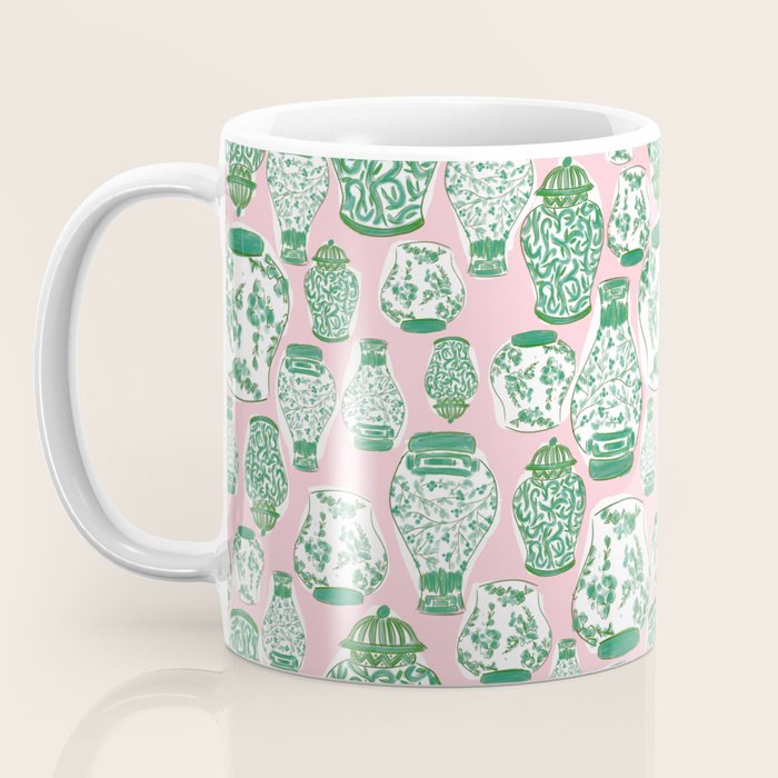 Chinoiserie Jars (Pink) Coffee Mug Gallery Image 3