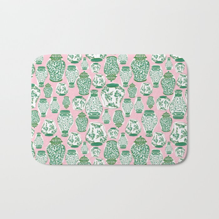 Chinoiserie Jars (Pink) Bath Mat Gallery Image 1