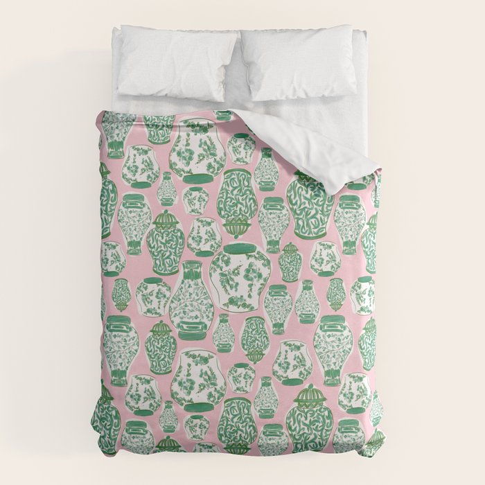 Chinoiserie Jars (Pink) Duvet Cover Gallery Image 6