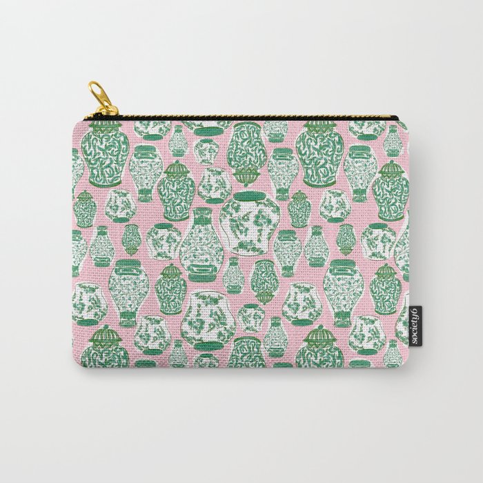 Chinoiserie Jars (Pink) Carry All Pouch Gallery Image 1