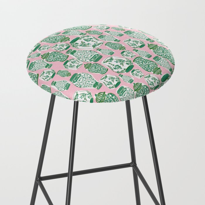 Chinoiserie Jars (Pink) Stool Gallery Image 2