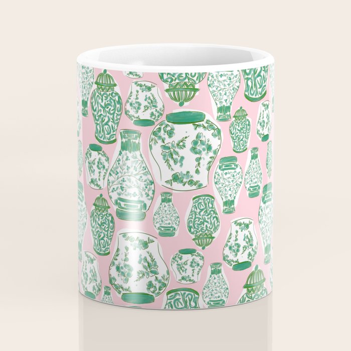 Chinoiserie Jars (Pink) Coffee Mug Gallery Image 4