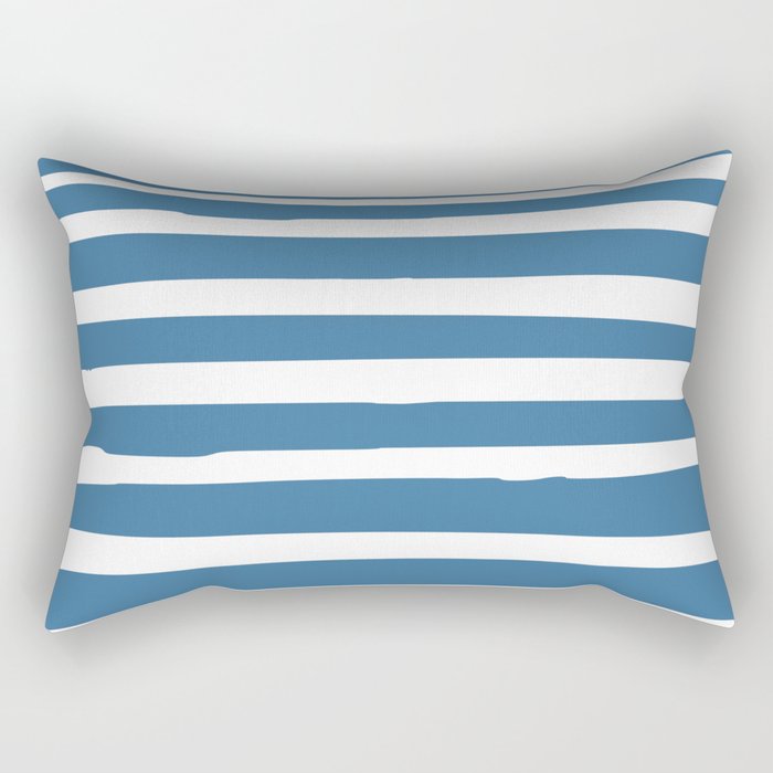 Ocean Stripes, Abstract, Blue and White, Striped Pattern Rectangular Pillow Gallery Image 2