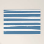 Ocean Stripes, Abstract, Blue and White, Striped Pattern Welcome Mat Gallery Image 1