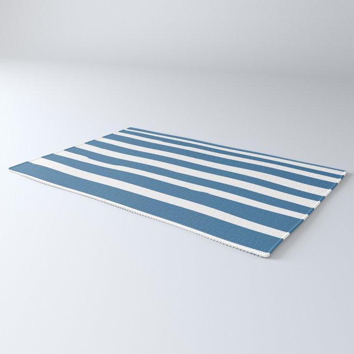 Ocean Stripes, Abstract, Blue and White, Striped Pattern Rug Gallery Image 3