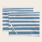 Ocean Stripes, Abstract, Blue and White, Striped Pattern Placemat Gallery Image 1