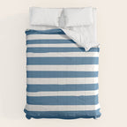 Ocean Stripes, Abstract, Blue and White, Striped Pattern Comforter Gallery Image 6
