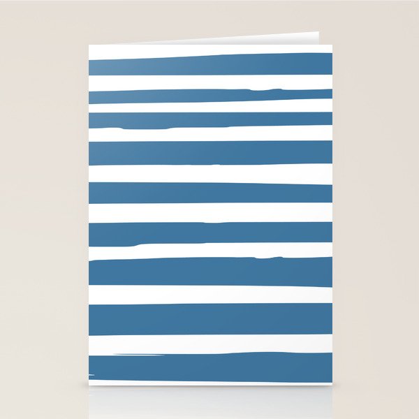 Ocean Stripes, Abstract, Blue and White, Striped Pattern Stationery Card Gallery Image 1