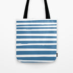 Ocean Stripes, Abstract, Blue and White, Striped Pattern Tote Bag Gallery Image 1