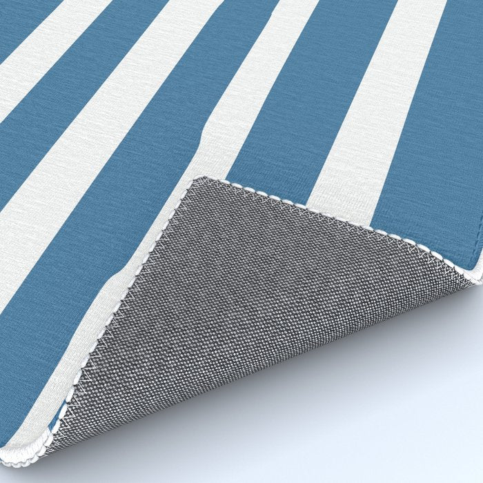 Ocean Stripes, Abstract, Blue and White, Striped Pattern Rug Gallery Image 4
