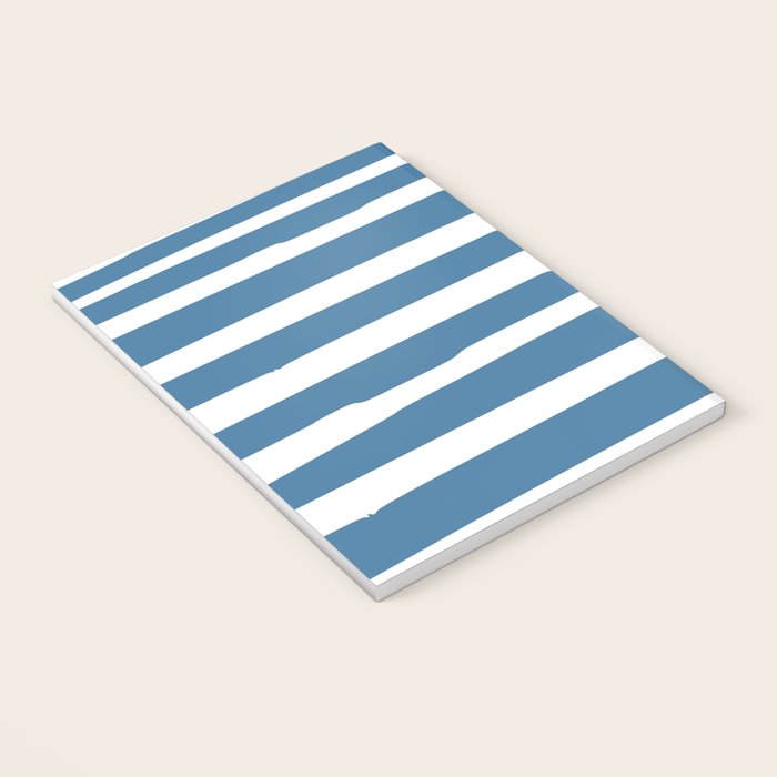 Ocean Stripes, Abstract, Blue and White, Striped Pattern Notebook Gallery Image 3