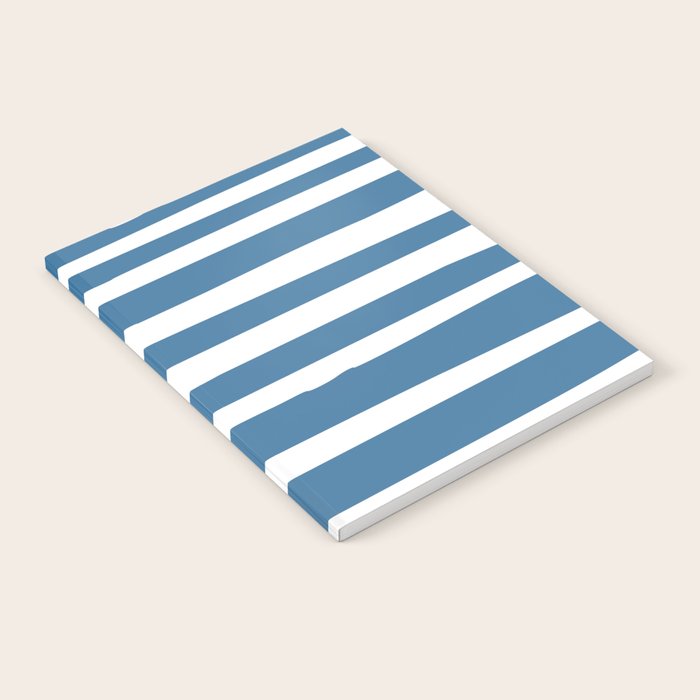 Ocean Stripes, Abstract, Blue and White, Striped Pattern Notebook Gallery Image 1