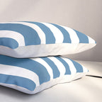 Ocean Stripes, Abstract, Blue and White, Striped Pattern Pillow Sham Gallery Image 3