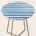 Ocean Stripes, Abstract, Blue and White, Striped Pattern Side Table Gallery Image 2