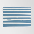 Ocean Stripes, Abstract, Blue and White, Striped Pattern Rug Gallery Image 2