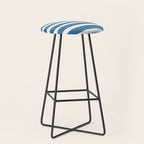 Ocean Stripes, Abstract, Blue and White, Striped Pattern Stool Gallery Image 1