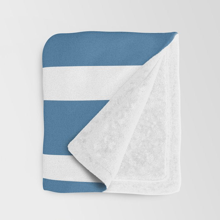 Ocean Stripes, Abstract, Blue and White, Striped Pattern Throw Blanket Gallery Image 3