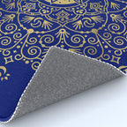 Sacred Lotus Mandala - Navy & Gold Palette Rug Gallery Image 4