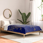 Sacred Lotus Mandala - Navy & Gold Palette Comforter Gallery Image 2