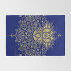 Sacred Lotus Mandala - Navy & Gold Palette Rug Gallery Image 2
