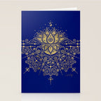 Sacred Lotus Mandala - Navy & Gold Palette Stationery Card Gallery Image 2