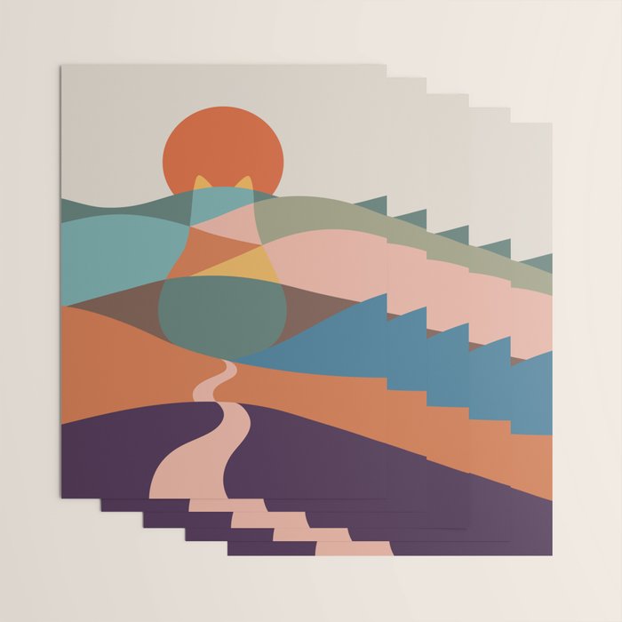 Cat Landscape 65 Wrapping Paper Gallery Image 3