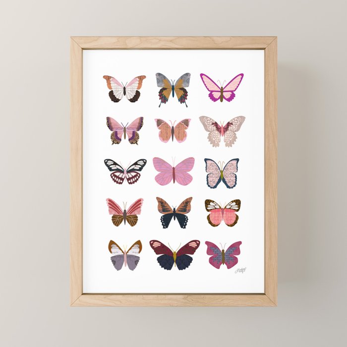 Pink Butterflies Mini Art Print Gallery Image 1
