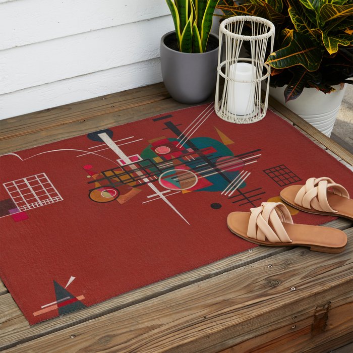 Dumpfes Rot, No.400 by Wassily Kandinsky, 1927 Outdoor Rug Gallery Image 2